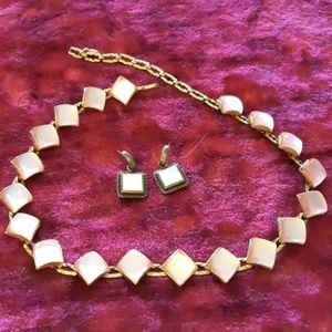 Vintage necklace and pierced earrings